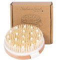 Stephanie Franck Beauty – Brosse à Sec Corps Ronde en Poils Naturels – Massage Tonique & Exfoliation – Force Moyenne (6/10)