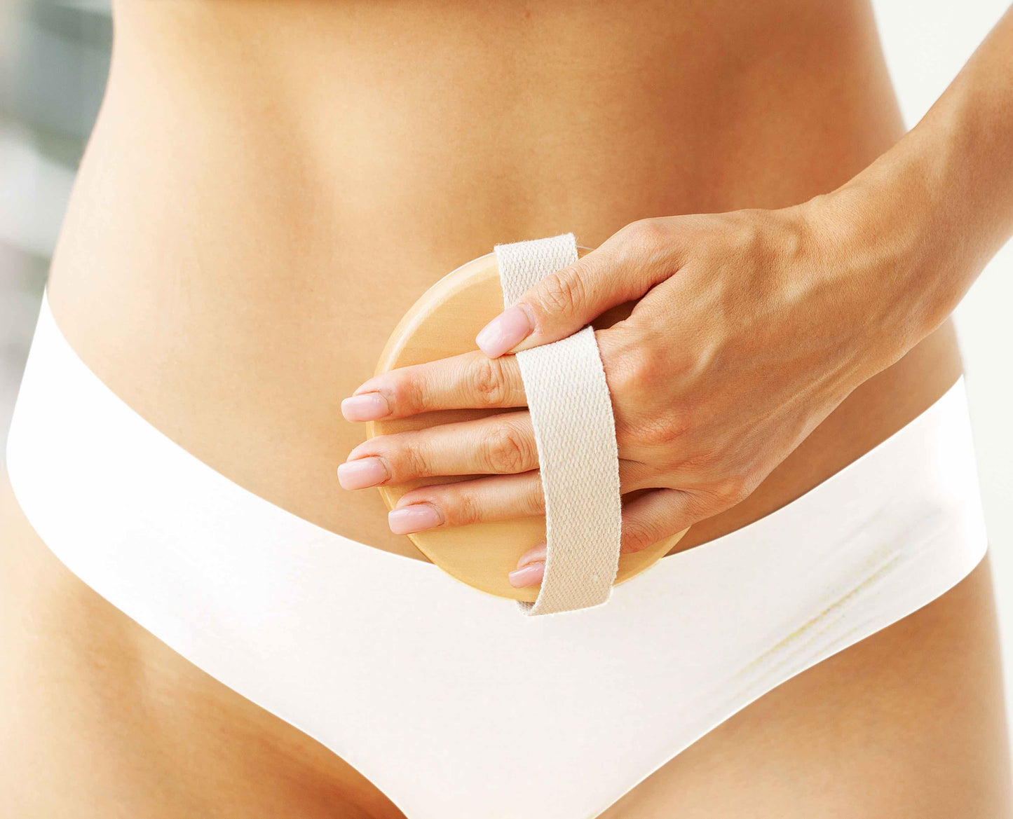 Stephanie Franck Beauty – Brosse à Sec Corps Ronde en Poils Naturels – Massage Tonique & Exfoliation – Force Moyenne (6/10)