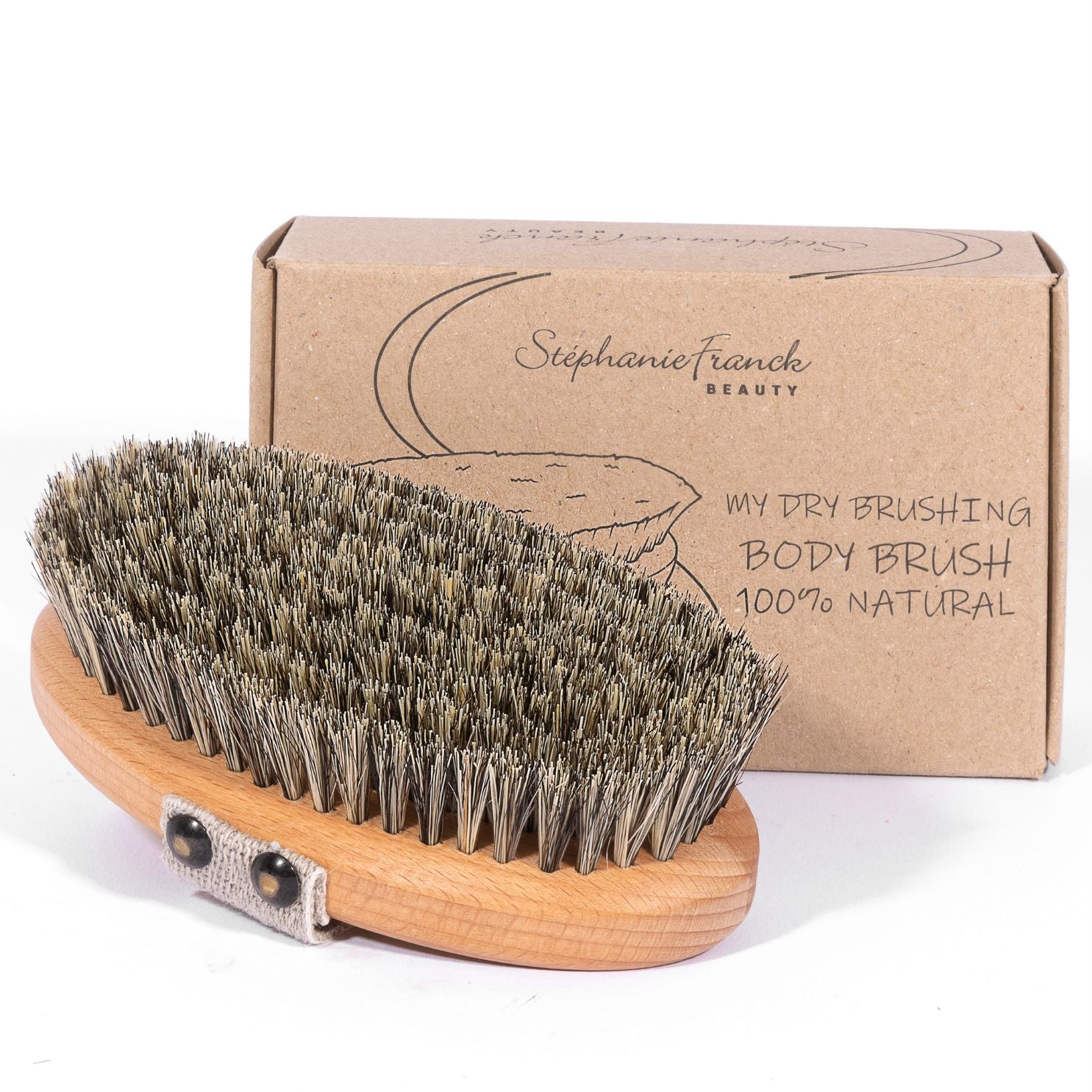 Stephanie Franck Beauty – Brosse à Sec Corps | Dry Brushing Doux en Poils Naturels & Bois FSC – Made in Germany