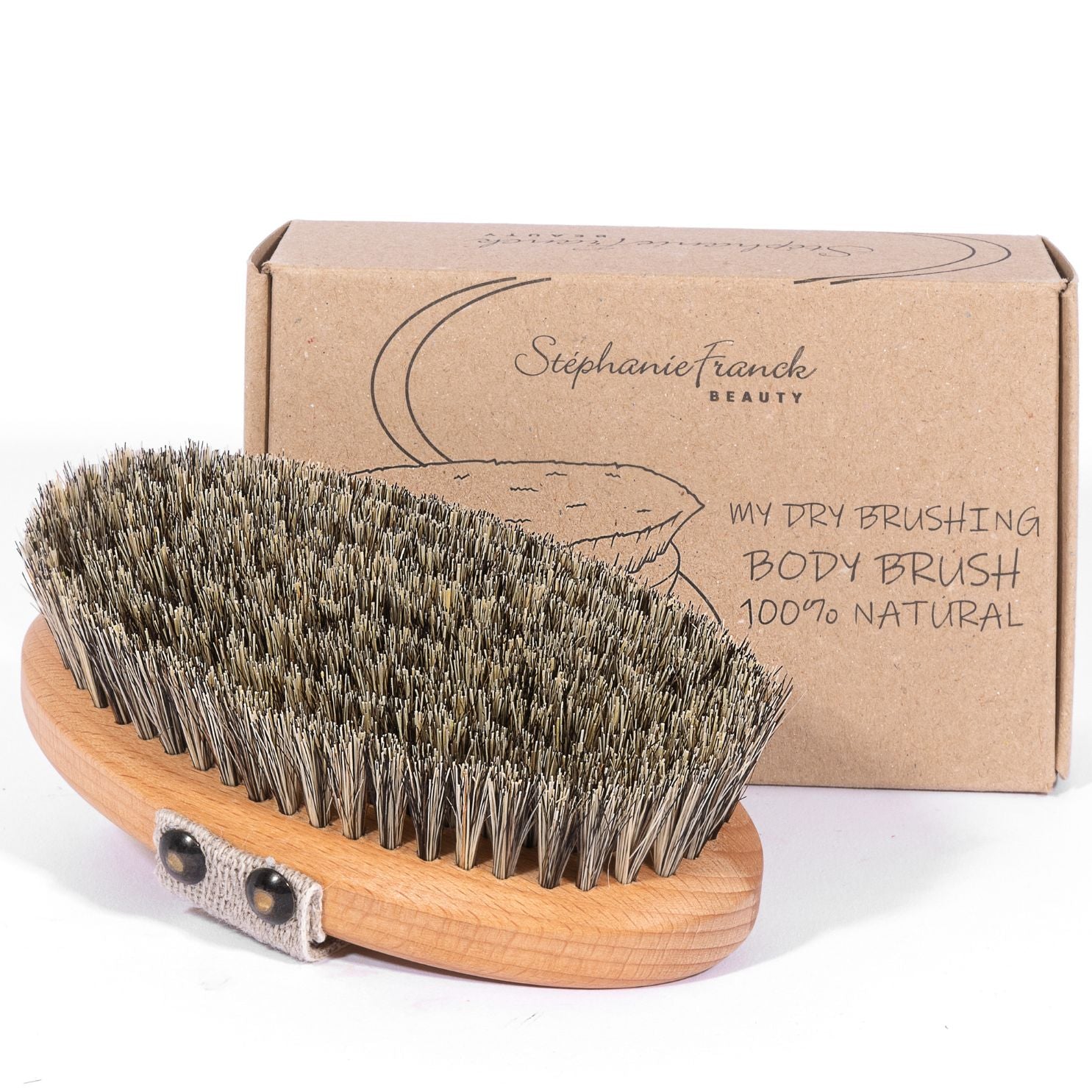 Stephanie Franck Beauty – Brosse à Sec Drainante Corps | Dry Brushing Anti-Cellulite en Tampico & Crin – Made in Germany