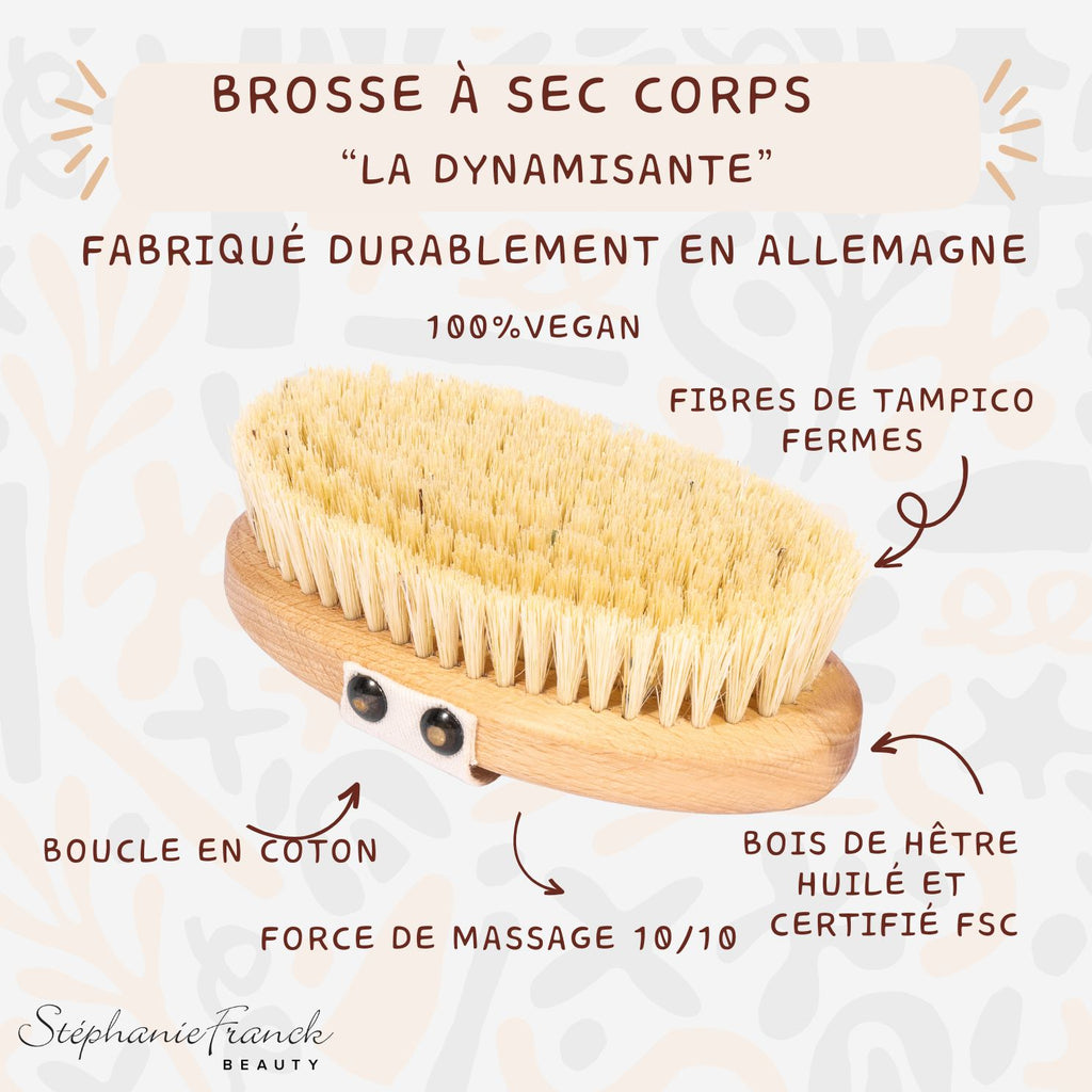 Stephanie Franck Beauty – Brosse à Sec Corps Vegan en Tampico Naturel | Exfoliation, Tonus & Raffermissement