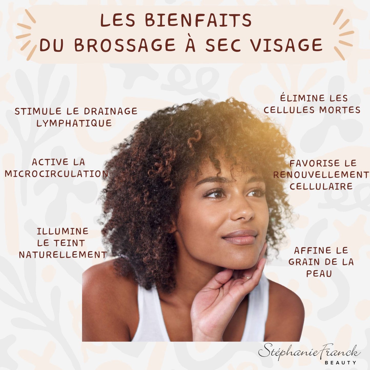 Stephanie Franck Beauty – Duo Brosse Visage à Sec – Crin de Cheval & Poils de Chèvre – Massage & Éclat Naturel