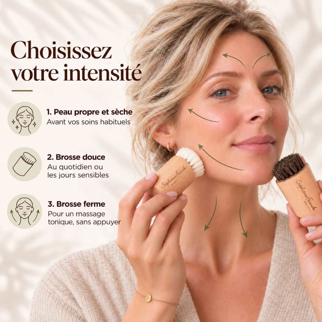 Duo de brosses visage – crin de cheval & poils de chèvre