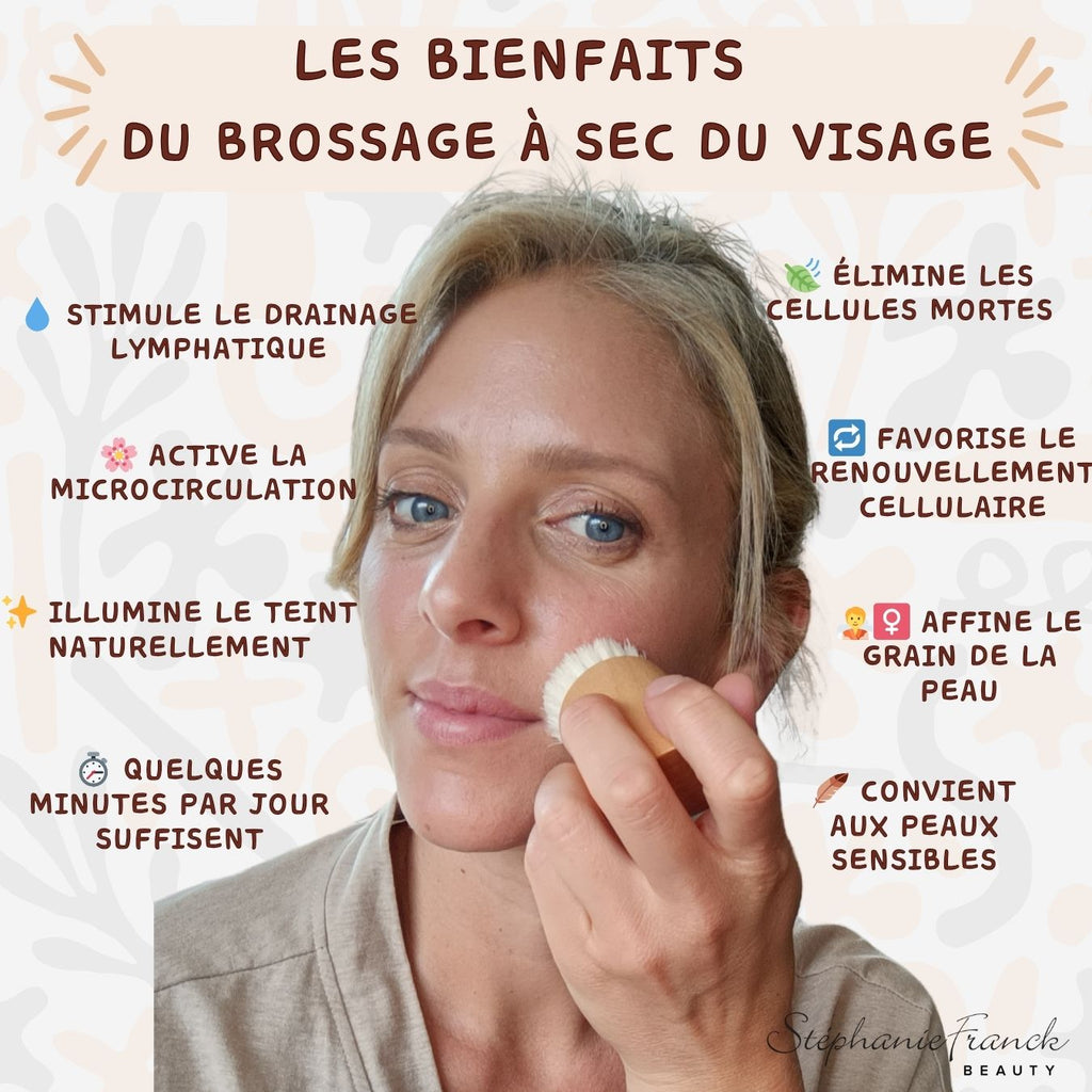 Stephanie Franck Beauty – Duo Brosse Corps & Visage | Dry Brushing Naturel en Poils Doux & Ferme