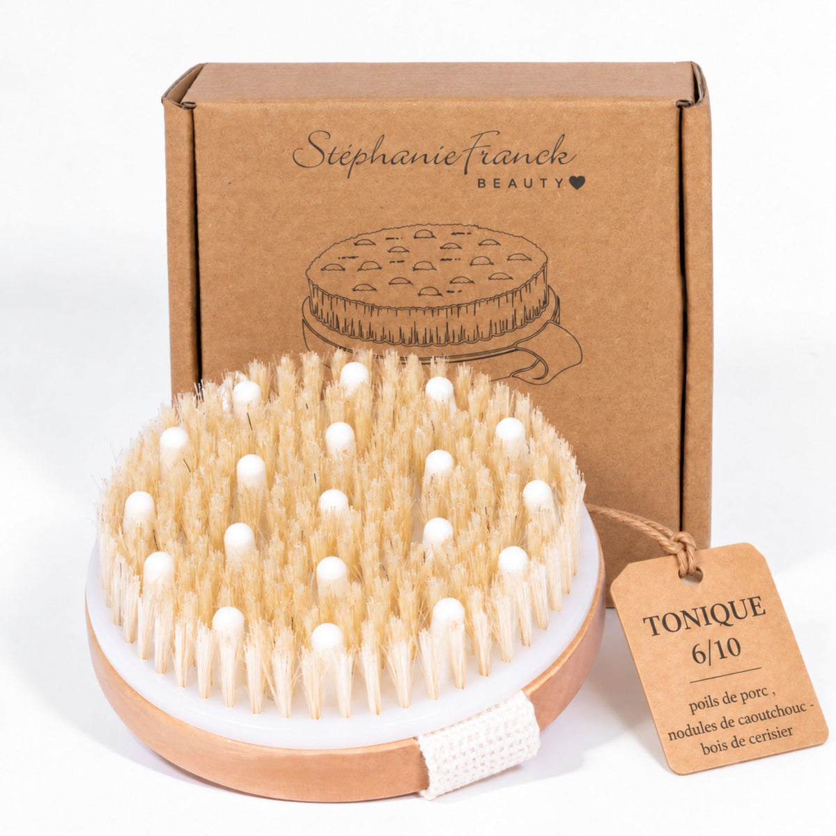 Brosse à sec corps ronde avec coffret Stéphanie Franck Beauty