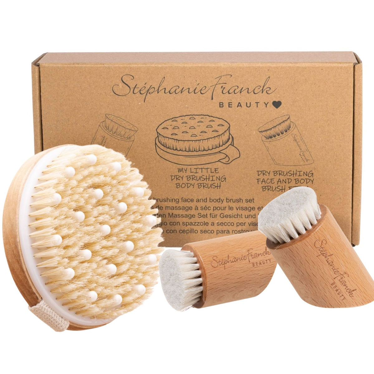 Coffret de brossage à sec Stephanie Franck Beauty - boîte et brosses