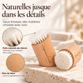 Duo de brosses visage douces - détails poils de chèvre et bois de hêtre