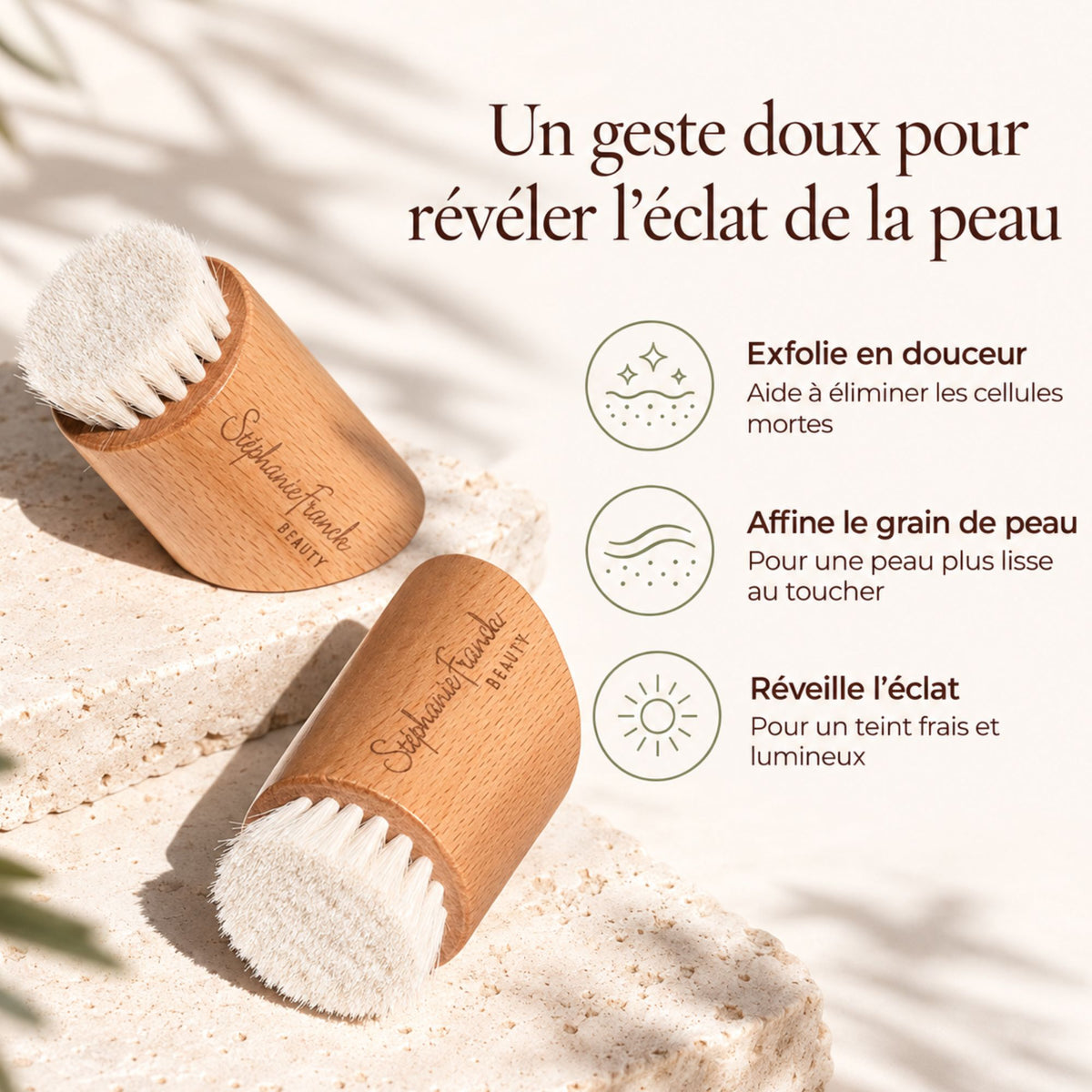 Duo de brosses visage douces - bienfaits pour la peau